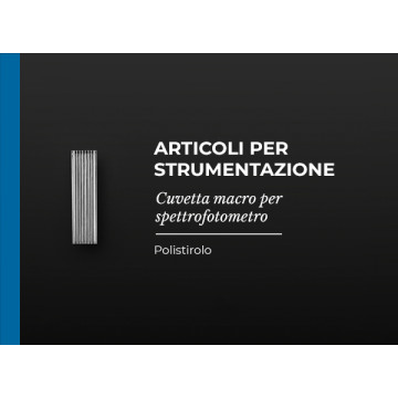 Promed ® cuvetta 4 ml macro per spettrofotometro in polistirolo - Conf.100 pz.