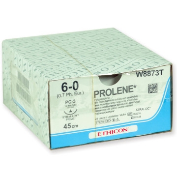 Sutura monofilamento ethicon prolene blue - 6/0 ago 16 mm - conf. 24 pz.