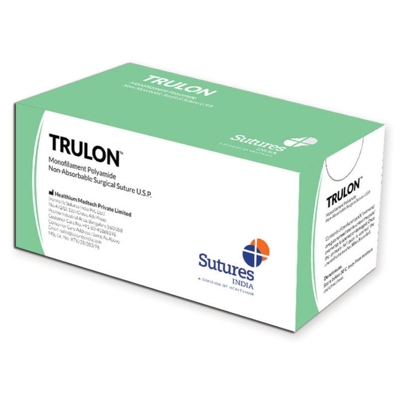 Sutura non assorbibile Trulon calibro 3/0, curva 3/8, ago 19 mm - 45 cm - nero - conf. 12 pz. Sutura non assorbibile Trulon calibro 3/0, curva 3/8, ago 19 mm - 45 cm - nero - conf. 12 pz.