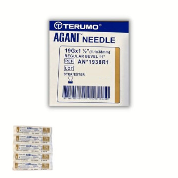 Aghi ipodermici Terumo Agani 19Gx1 1/2" - 1,2x38mm - AN*1938R1 - crema - sterili conf. 100 pz