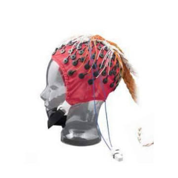 Cuffia per EEG precablata universale con 21 elettrodi cilindrici in Ag/AgCL, misura adulti L, circonferenza cranica 55 cm, colo