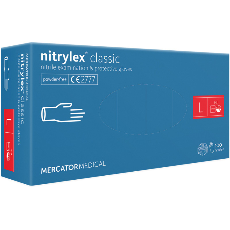 Guanti nitrile nitrylex classic - grandi - conf. 100 pz.