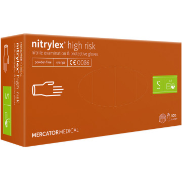 Guanti nitrile nitrylex orange - piccoli - conf. 100 pz.