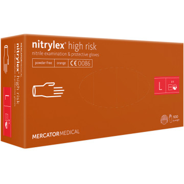 Guanti nitrile nitrylex orange - grandi - conf. 100 pz.