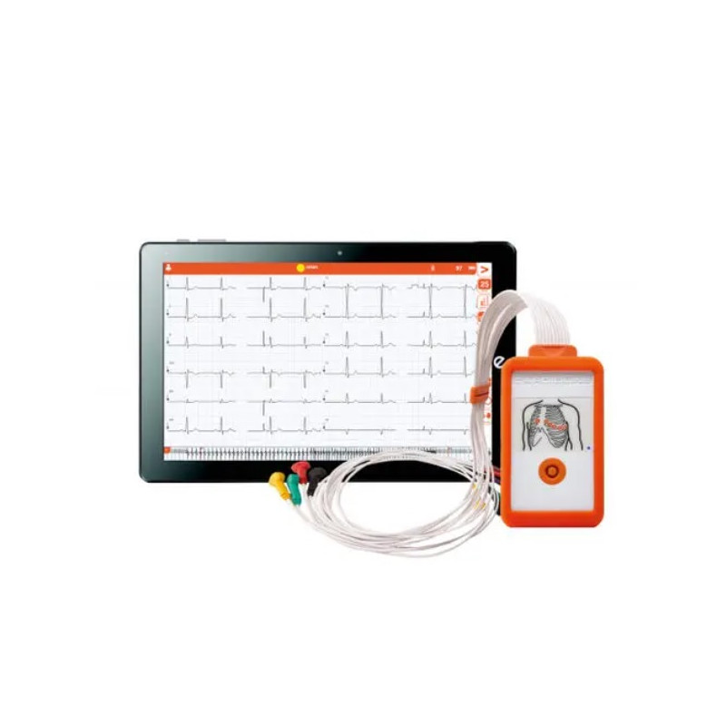 Monitor ECG Portatile, Touch Screen Digitale 12 canali 12 derivazioni ECG  EKG Elettrocardiografo Software PC ECG