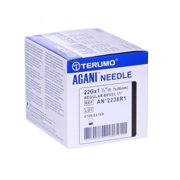 Aghi ipodermici Terumo Agani 22Gx1 1/4" - 0,7x38mm - AN*2238R1 - nero - sterili conf. 100 pz