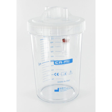 Vaso 1 litro con coperchio - autoclavabile a 134°c - 1 pz.