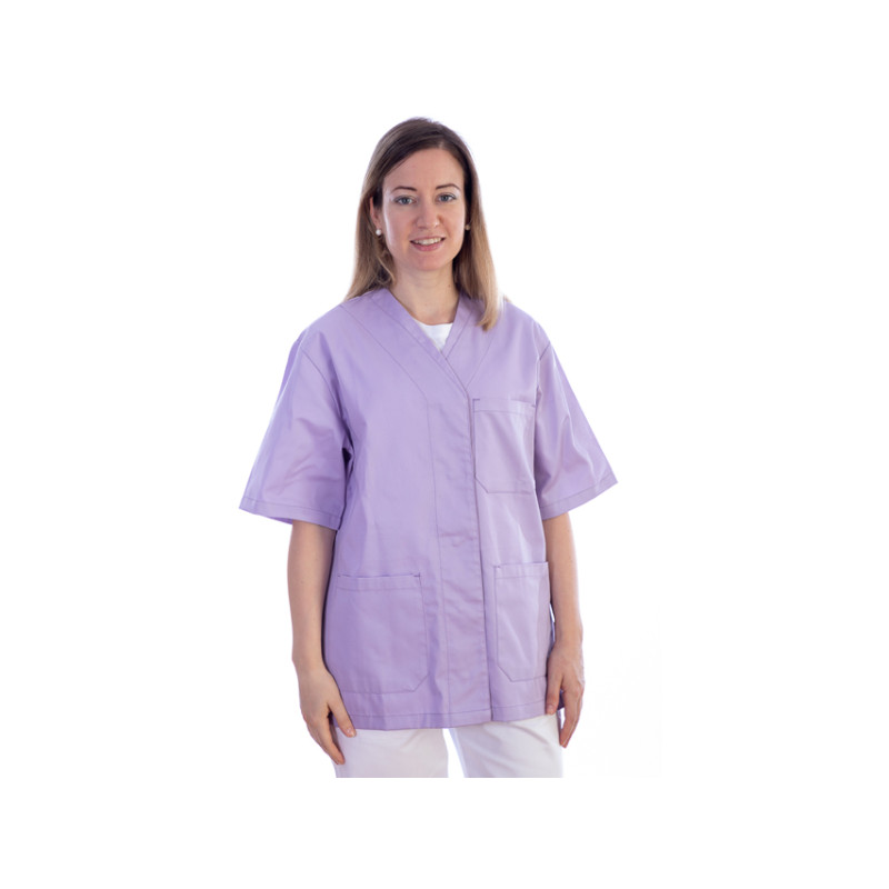 Casacca con bottoni-cotone/pol.-donna l viola - 1 pz. Casacca con bottoni-cotone/pol.-donna l viola - 1 pz.