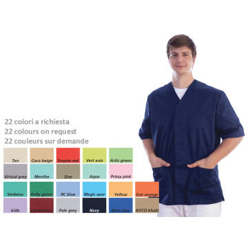 Casacca con bottoni-cotone/pol.-unisex m colore a richiesta - 1 pz.