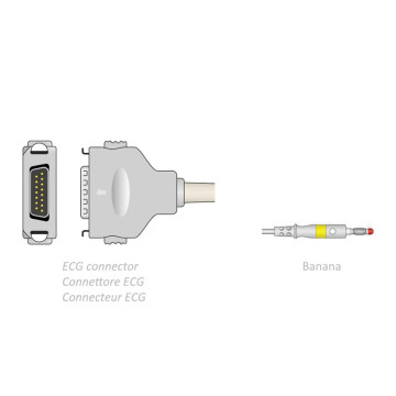 Cavo paziente ecg 2,2 m - banana - compatibile fukuda denshi - 1 pz.