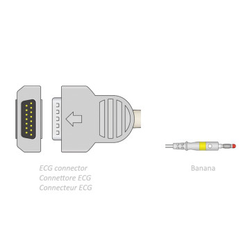 Cavo paziente ecg 2,2 m - banana - compatibile ge marquette - 1 pz.