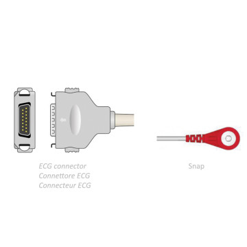 Cavo paziente ecg 2,2 m - snap - compatibile fukuda denshi - 1 pz.