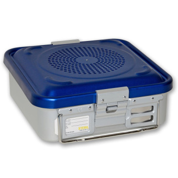Container con filtro piccolo h100 mm - blu forato - 1 pz.