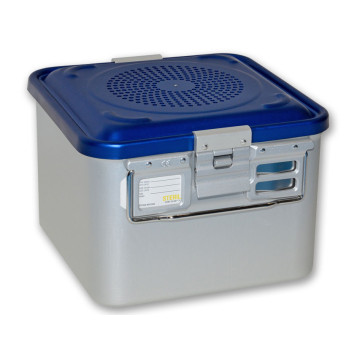 Container con filtro piccolo h200 mm - blu forato - 1 pz.