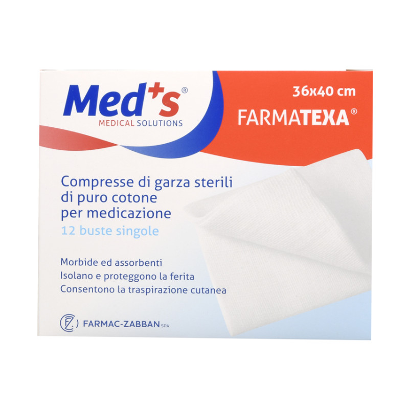 Med's compresse di garza sterili in puro cotone 36cm x 40cm 12 pezzi