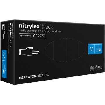 Guanti in nitrile nitrylex black - medi - conf. 100 pz.