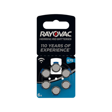 Batterie acustica rayovac 675 - blister 6 pz.