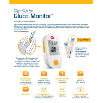 Gluco Monitor Pic Safe - Glucometro con monitor