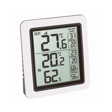 Termometro/igrometro digitale wireless INFO per il monitoraggio della temperatura esterna e della temperatura/umidità ambiente