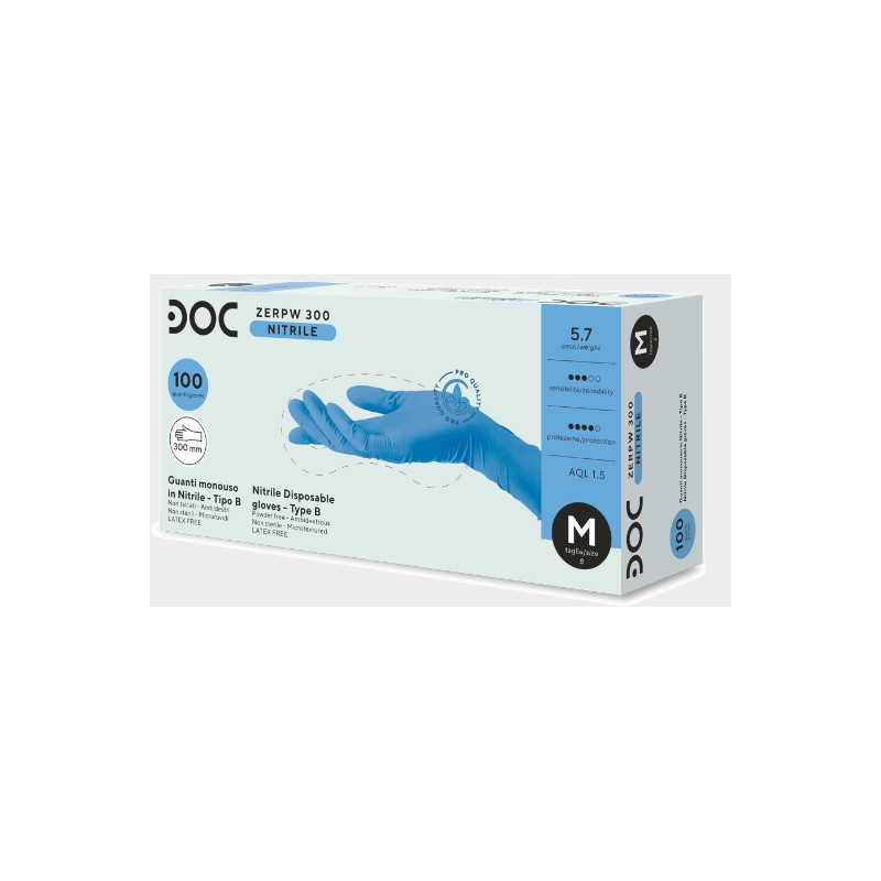 Guanti in nitrile lunghi - 300 mm - Tg. Media - Conf.100 pz. Guanti in nitrile lunghi - 300 mm - Tg. Media - Conf.100 pz.