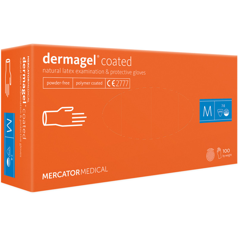 Guanti lattice Dermagel - senza polvere - medi - conf. 100 pz. Guanti lattice Dermagel - senza polvere - medi - conf. 100 pz.
