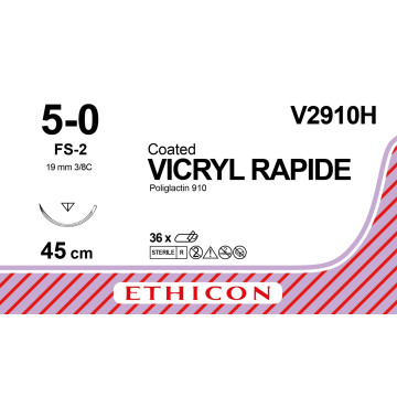 Sutura assorbibile ETHICON VICRYL RAPID - 5/0 ago 19 mm