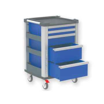 Carrello multifunzione Compact Kart - blu - 5 cassetti