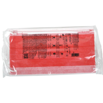 Mascherine Chirurgiche 3 veli con elastici - 100% Made in Italy - Confezione 50 pz. - Colore Rosso