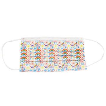 Mascherina Chirurgica Filtrante 98% 3 VELI tipo II con elastici - adulti - cartoon - Conf.10 pz