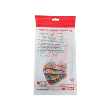 Mascherina Chirurgica Filtrante 98% 3 VELI tipo II con elastici - adulti - colors - Conf.10 pz