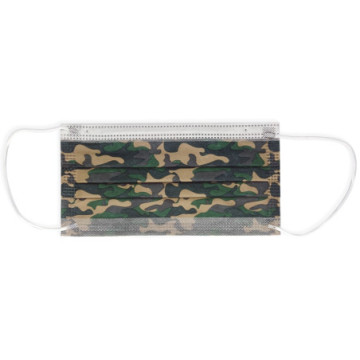 Mascherina Chirurgica Filtrante 98% 3 VELI tipo II con elastici - militare - adulti - Conf.10 pz