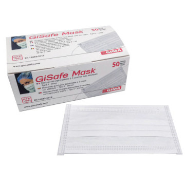 Mascherina Chirurgica Filtrante 98% 3 VELI tipo II con elastici - adulti - bianca - Conf.50 pz.