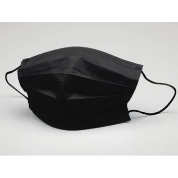 MASCHERINA CHIRURGICA NERA FILTRANTE 98% 3 VELI tipo II con elastici - adulti - Conf.50 pz.