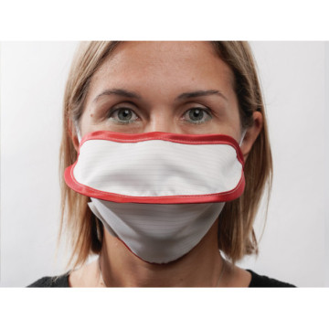 Mascherina riutilizzabile Mycroclean BFE 99,8% - bianca/rossa