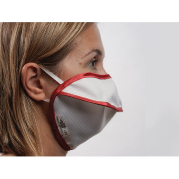 Mascherina riutilizzabile Mycroclean BFE 99,8% - bianca/rossa
