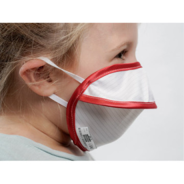 MASCHERINA RIUTILIZZABILE PER BAMBINI MYCROCLEAN - BFE 99,8% - bianca/rossa