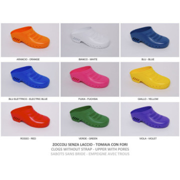 Zoccoli blu - con/senza fori - con cinturino - colore/taglia a richiesta - 1 paio