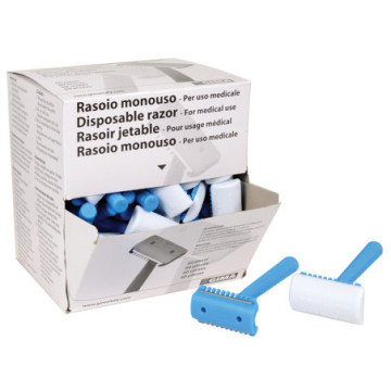 Rasoio monolama tricotomia non sterile per uso medicale. Conf.50 pz.