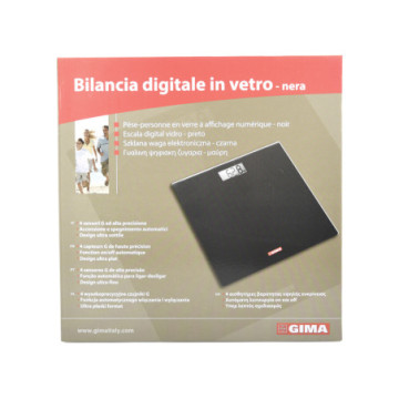 Bilancia digitale GIMA da bagno in vetro nera