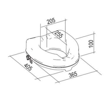 Rialzo wc con sistema di fissaggio - 10 cm - 1 pz.