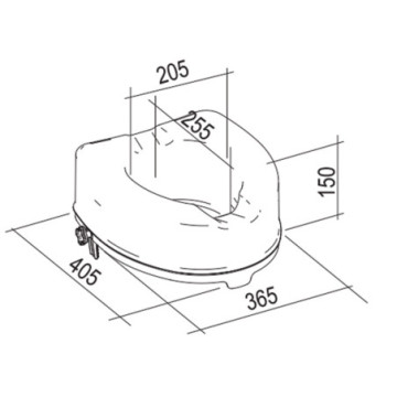 Rialzo wc con sistema di fissaggio - 14 cm - 1 pz.