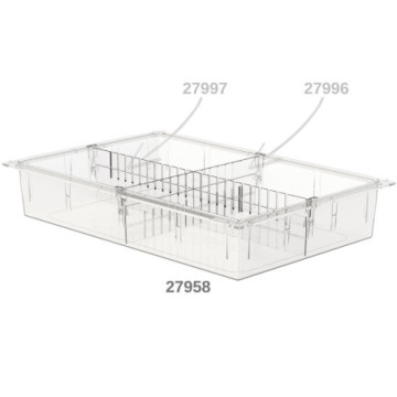 CASSETTO ISO PLASTICA TRASPARENTE 600x400x100 mm - chiuso per codici 27934-35-36