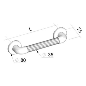 MANIGLIONE FISSO PLASTICA -60 cm