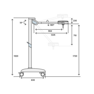 Lampada scialitica pentaled 30e - su piantana con batteria - 1 pz.