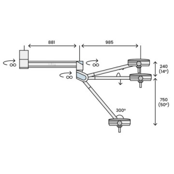 Lampada scialitica pentaled 30e - da soffitto - doppia - 1 pz.