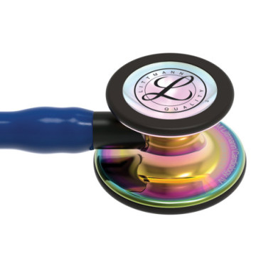 Littmann cardiology iv - 6242 - blu navy - finiture arcobaleno - 1 pz.