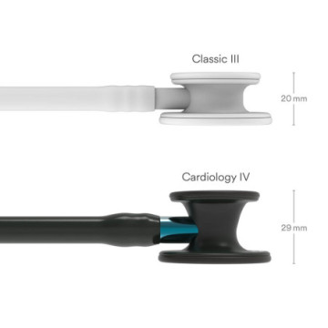 Littmann cardiology iv - 6201 - nero - finiture nere / conn. Blu - 1 pz.