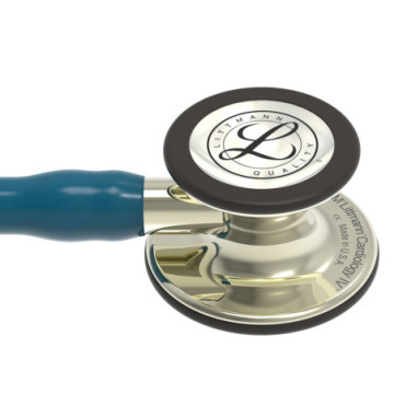 Littmann cardiology iv - 6190 - blu caraibi - finiture champagne - 1 pz.