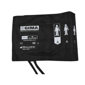 Bracciale obesi + polmone 2 tubi 62x17,5 cm -nylon nero - 1 pz.