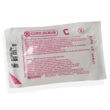 KIT SPAZZOLA CLOREXIDINA con dispenser da 30 pz Conf. 30 pz